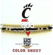 Color Shout Cincinatti Love My College Bracelet Stack