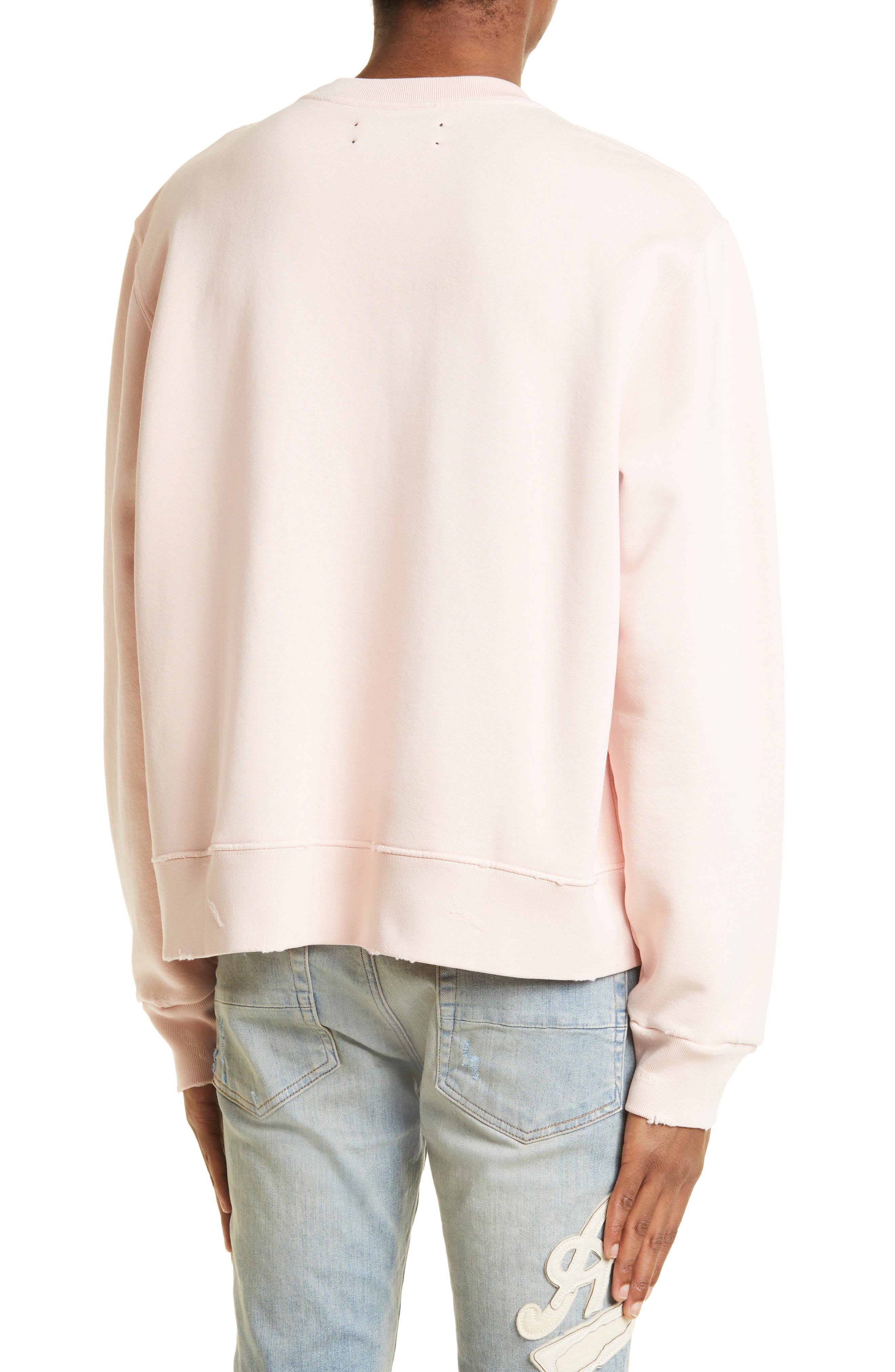 AMIRI 22 Distressed Logo Cotton Sweatshirt (Men) | Nordstrom