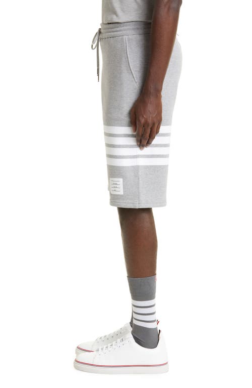 Thom Browne Light Gray Loopback Cotton Sweatshorts In Gray