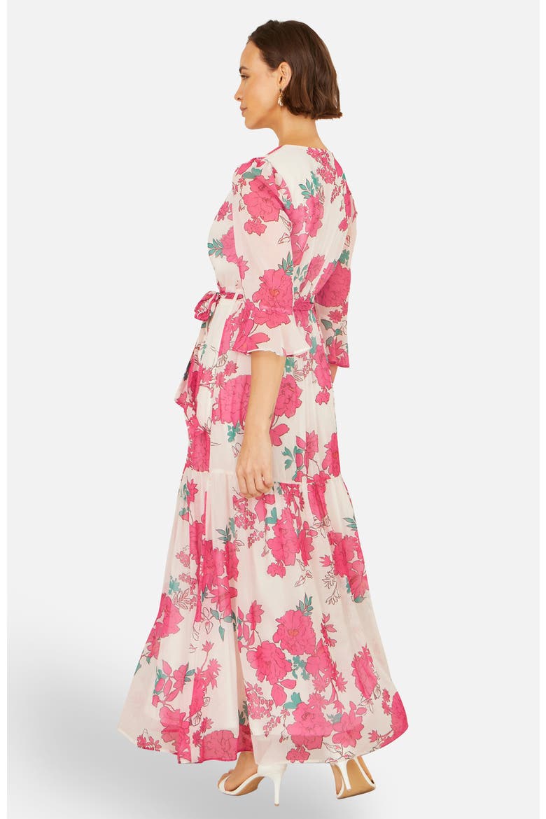 Blossom Print Maxi Wrap Dress, Alternate, color, Pink
