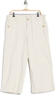 Democracy Button Pocket Crop Wide Leg Pants