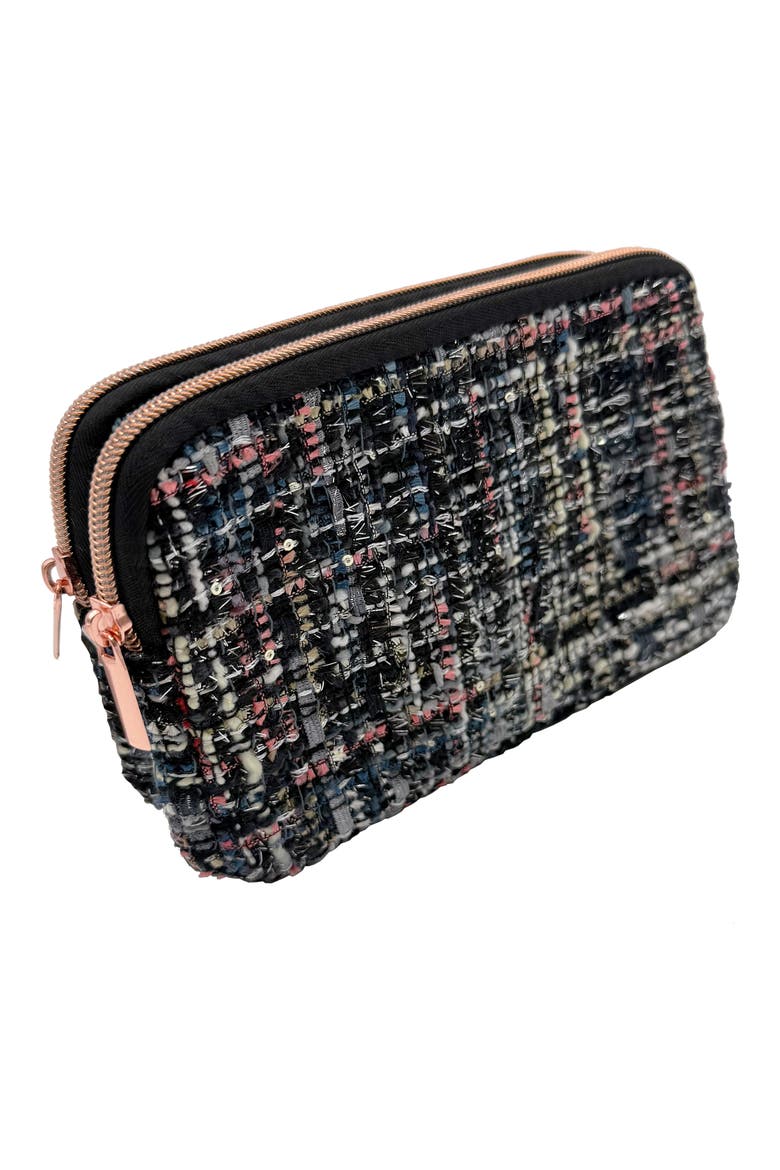 Double Zip Easy View Pouch, Alternate, color, BLACK MULTI