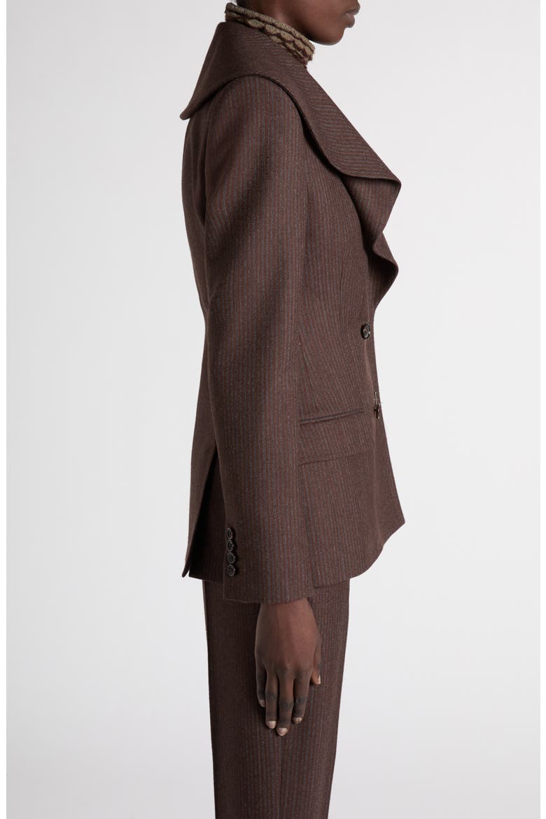 Ruffle Collar Wool Jacket, Alternate, color, CEDAR