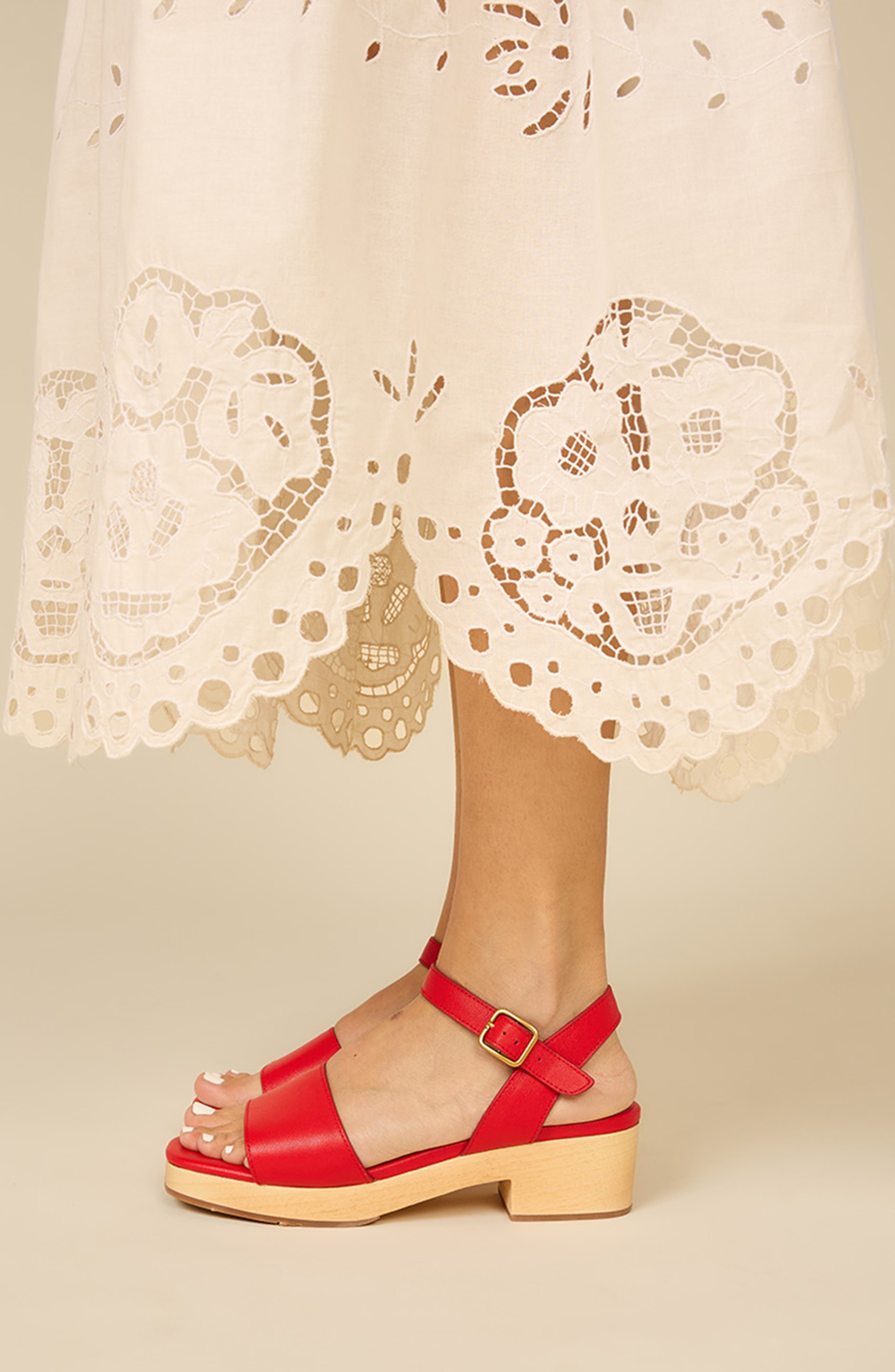 Allie Clog Sandal, Alternate, color, Rouge
