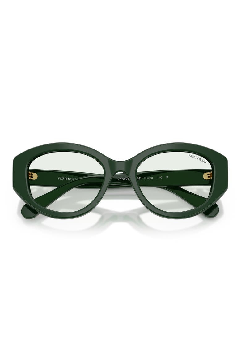 53mm Polarized Irregular Sunglasses, Alternate, color, DARK GREEN / PHOTO GREEN