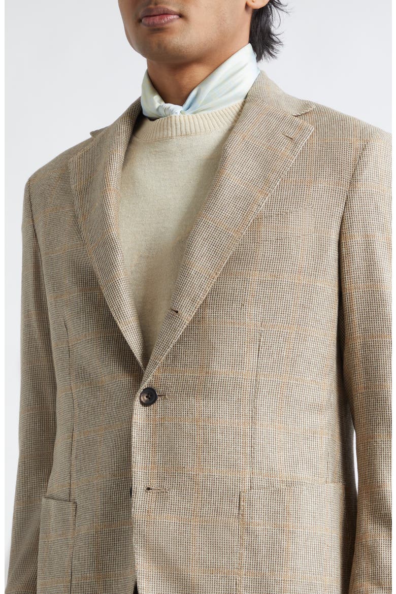 Waverly Check Silk Sport Coat, Alternate, color, TAN WINDOWPANE