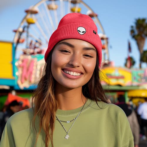 Dalix Alien Beanie In Neon Pink