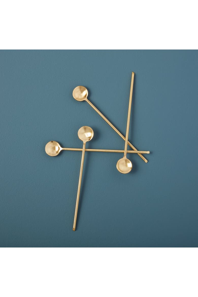 Luxe Thin Long Spoons - Set of 4, Alternate, color, Gold