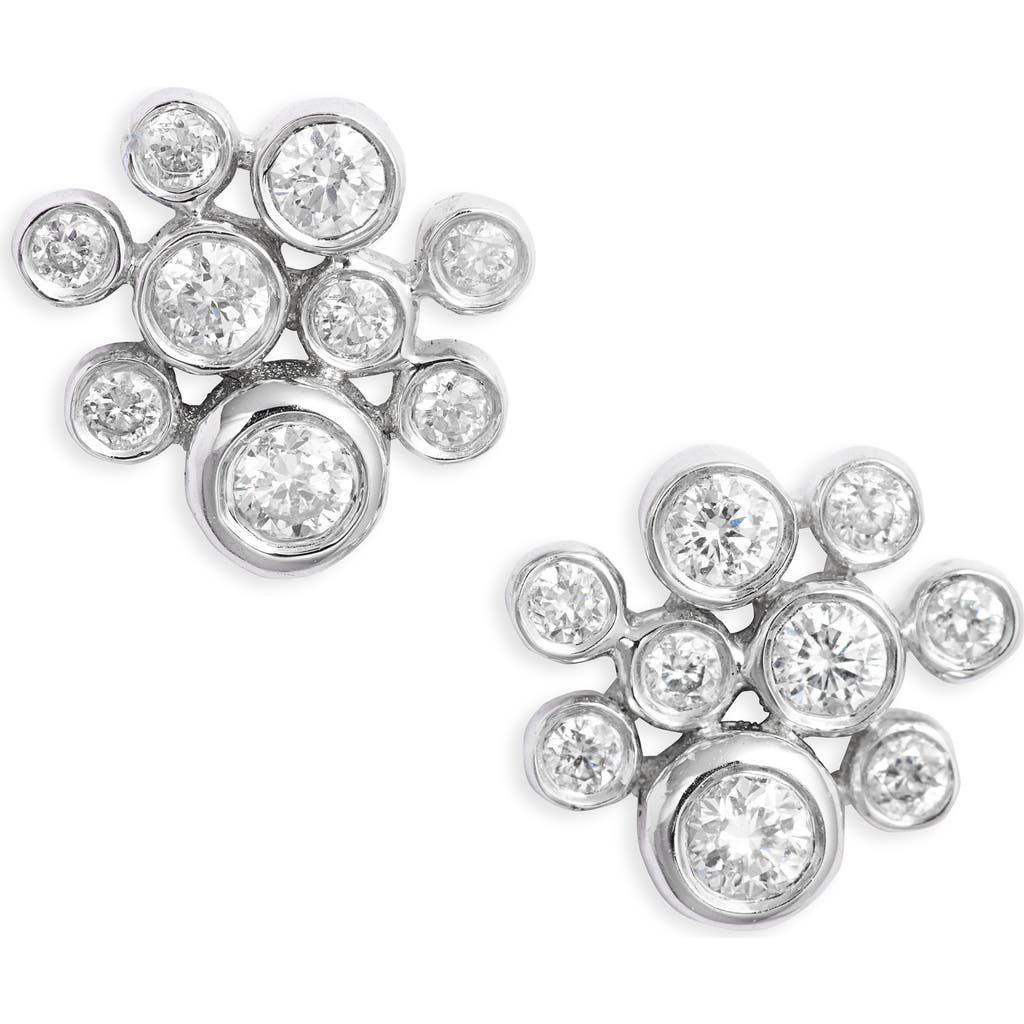 Meira T Diamond Cluster Stud Earrings In Metallic