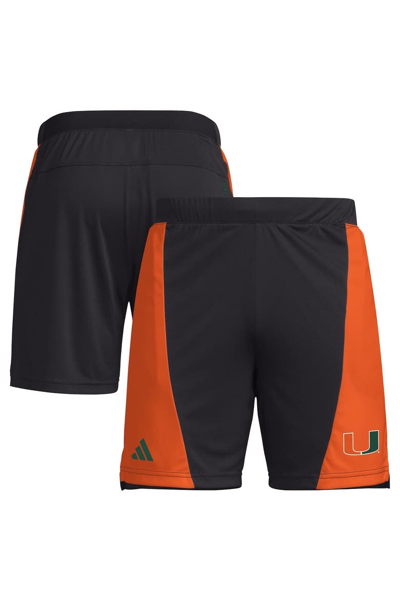 Men's adidas  Black Miami Hurricanes Designed for Training 7" AEROREADY Shorts, Main, color, Black
