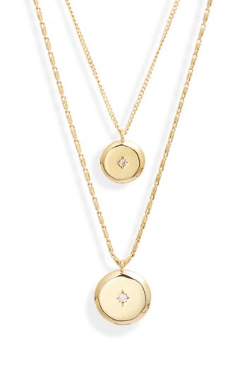 NORDSTROM NORDSTROM SET OF 2 CUBIC ZIRCONIA STARBURST PENDANT NECKLACES 