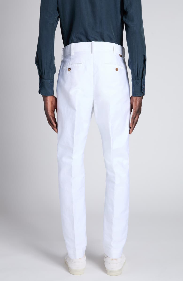 TOM FORD Brushed Cotton Sateen Chinos, Alternate, color, Aw004 Ivory