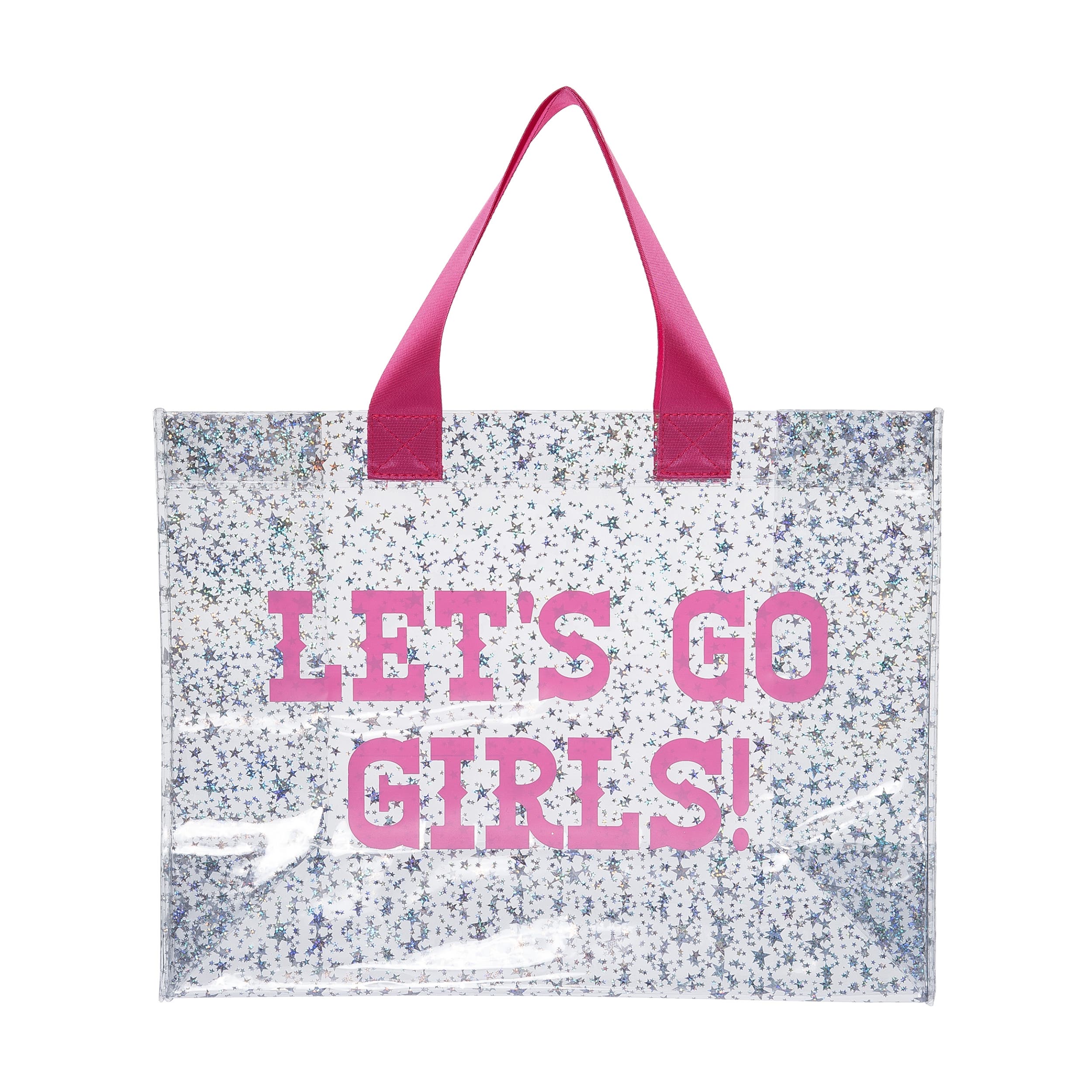 Totalee Gift Let's Go Girls Large Star Tote Plastic Clear, Main, color, 