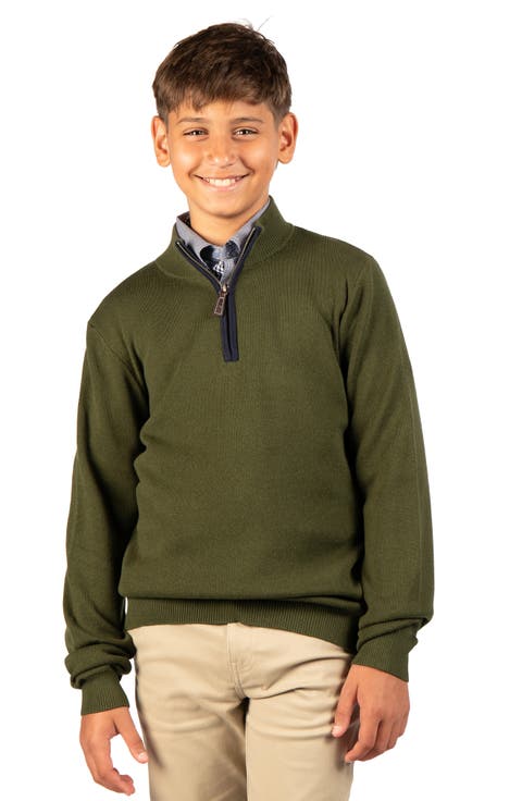 Kids' Fine Knit Quarter Zip Sweater
