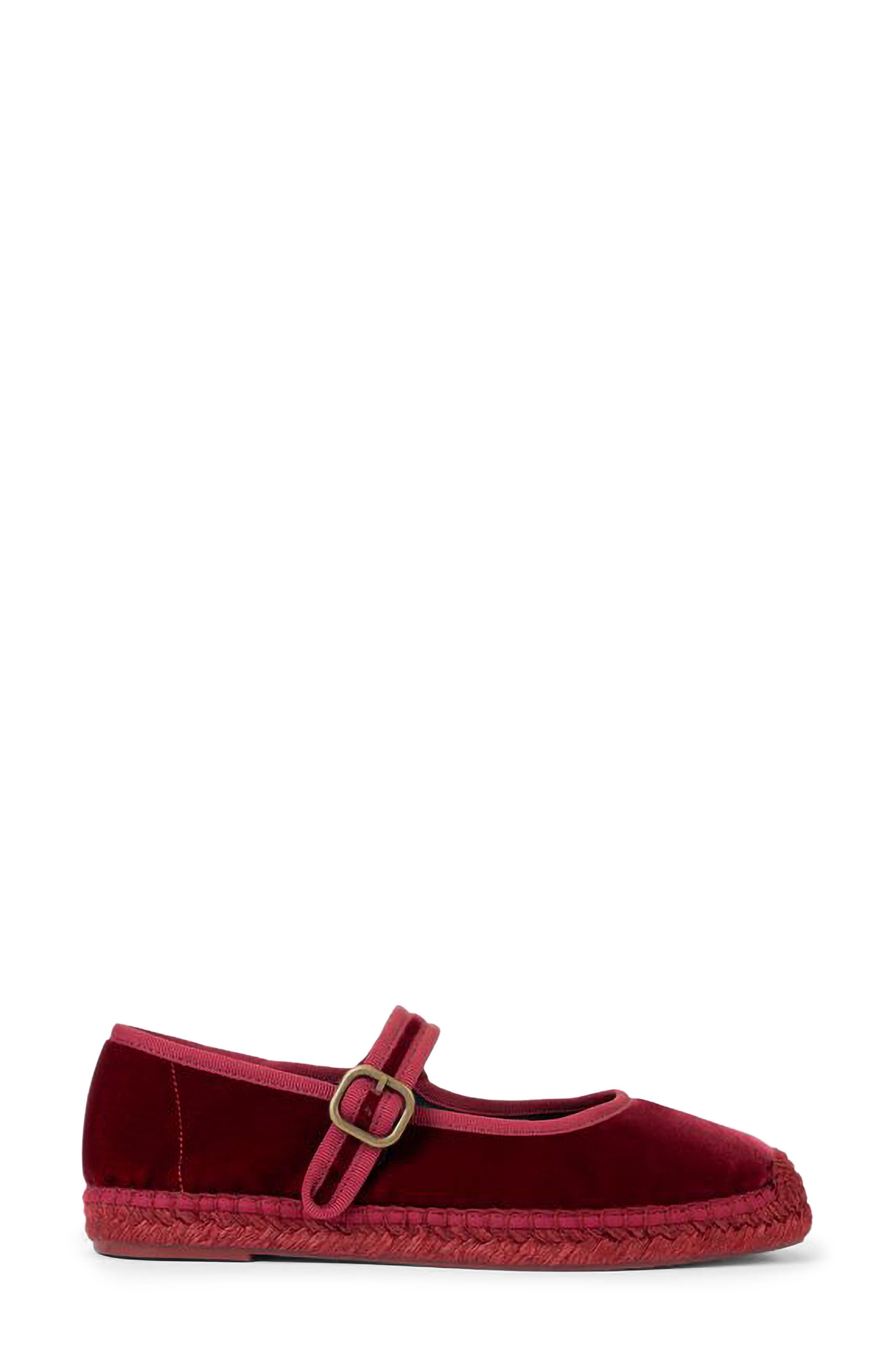 Flora Velvet Mary Jane Espadrille, Alternate, color, MOROCCAN RED