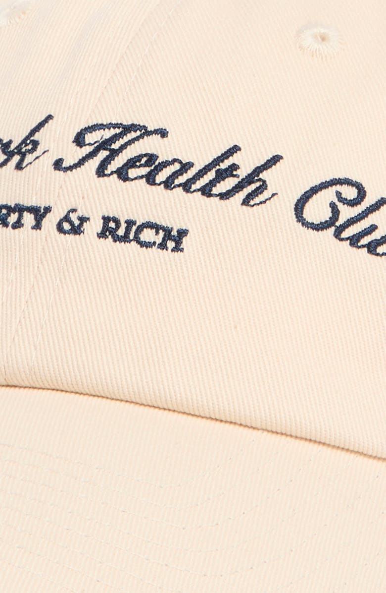 Sporty & Rich NY Health Club Embroidered Cotton Twill Baseball Cap, Alternate, color, 