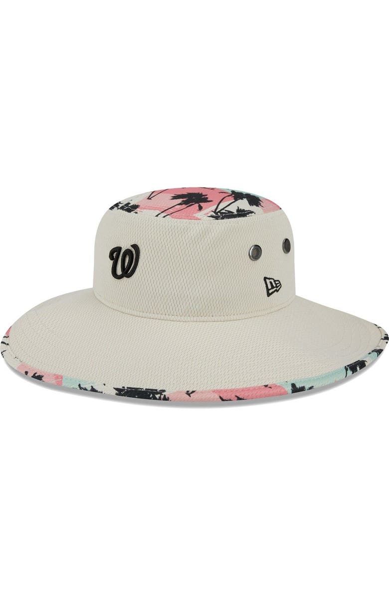 New Era Men's New Era Natural Washington Nationals Retro Beachin' Bucket Hat, Main, color, 