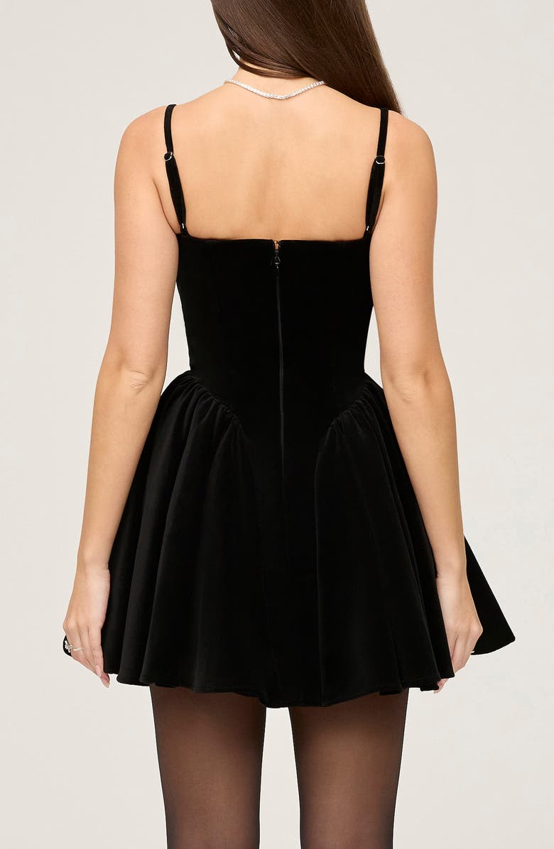 HOUSE OF CB Selina Fit & Flare Velvet Minidress, Alternate, color, Black