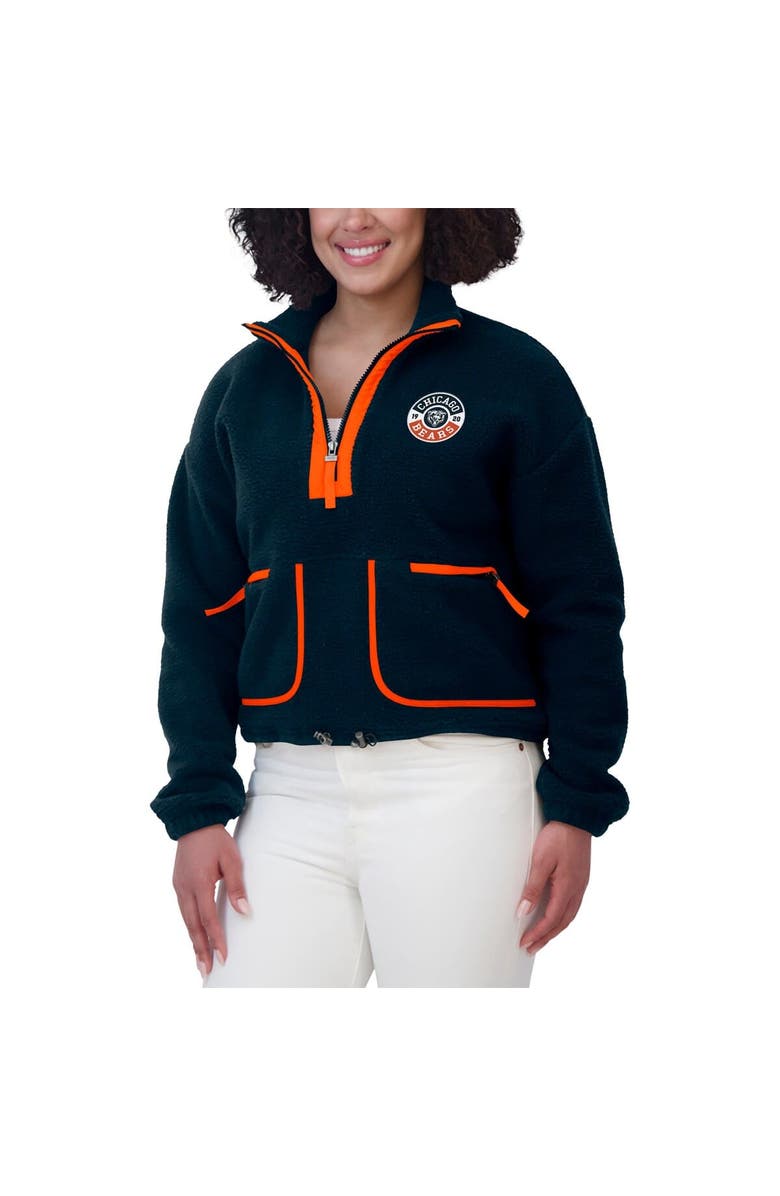 WEAR by Erin Andrews Women's WEAR by Erin Andrews Navy Chicago Bears Polar Fleece Half-Zip Jacket, Alternate, color, Navy