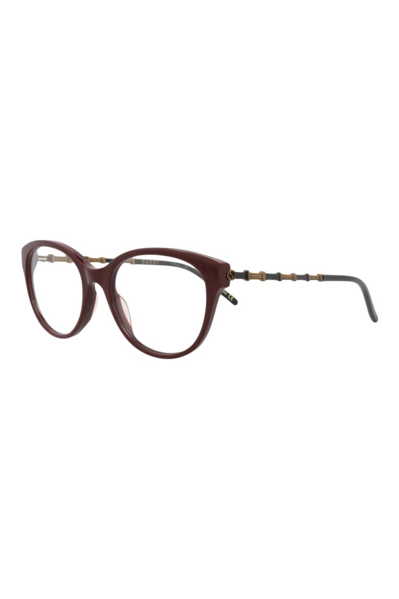 55mm Clear Cat Eye Optical Glasses, Alternate, color, BURGUNDY GOLD TRANSPARENT