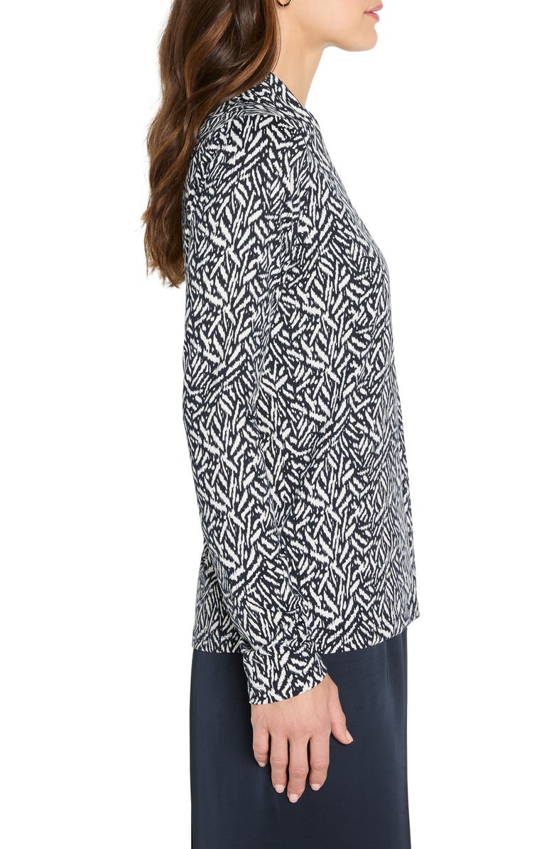 NIC+ZOE Geo Toss Knit Top, Alternate, color, Indigo Multi