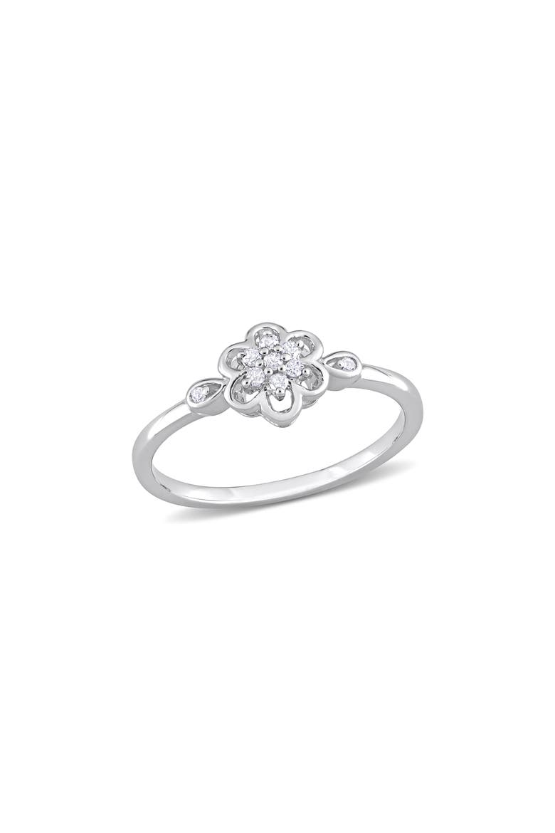 Floral Diamond Ring - 0.08ct., Main, color, SILVER