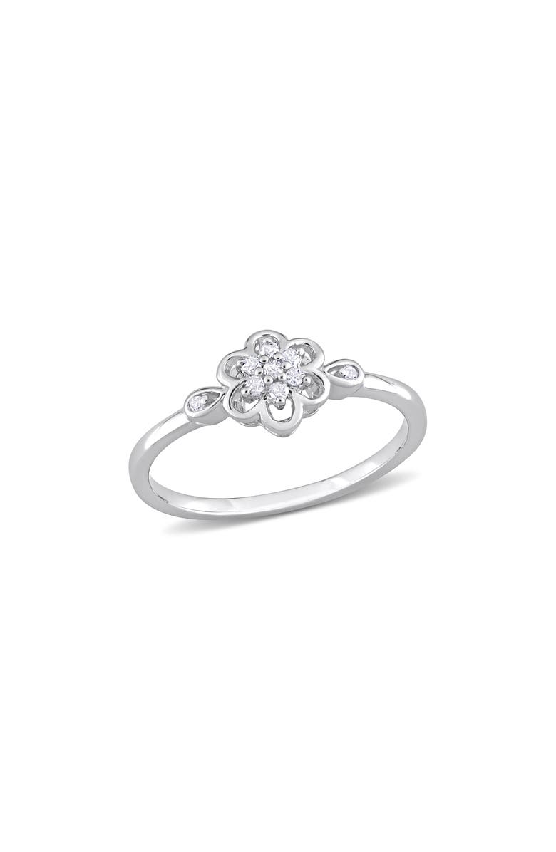DELMAR Floral Diamond Ring - 0.08ct., Main, color, Silver
