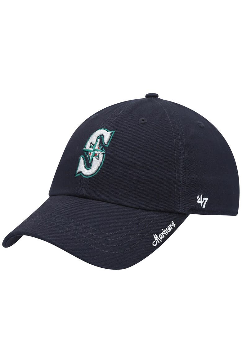Women's '47 Navy Seattle Mariners Team Miata Clean Up Adjustable Hat, Main, color, Navy
