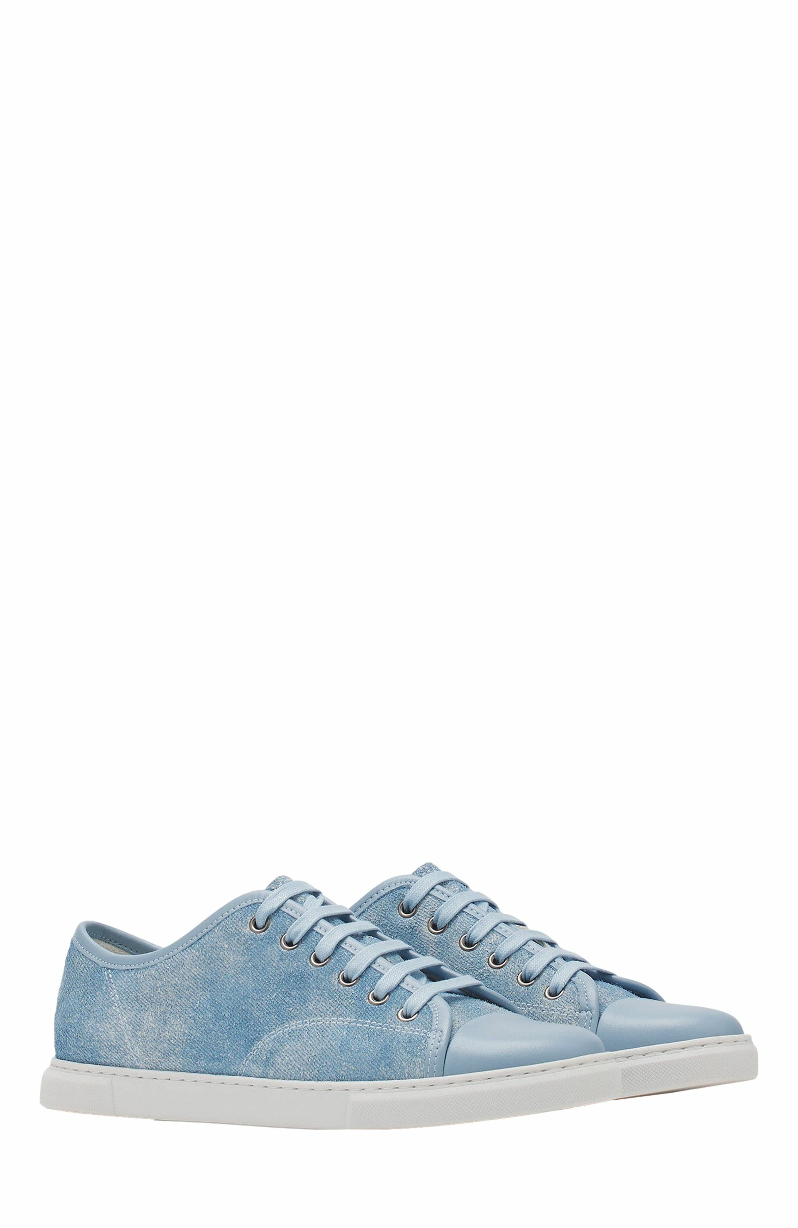 Lanvin Dbb1 Sneakers In Faded Denim For Women, Alternate, color, 