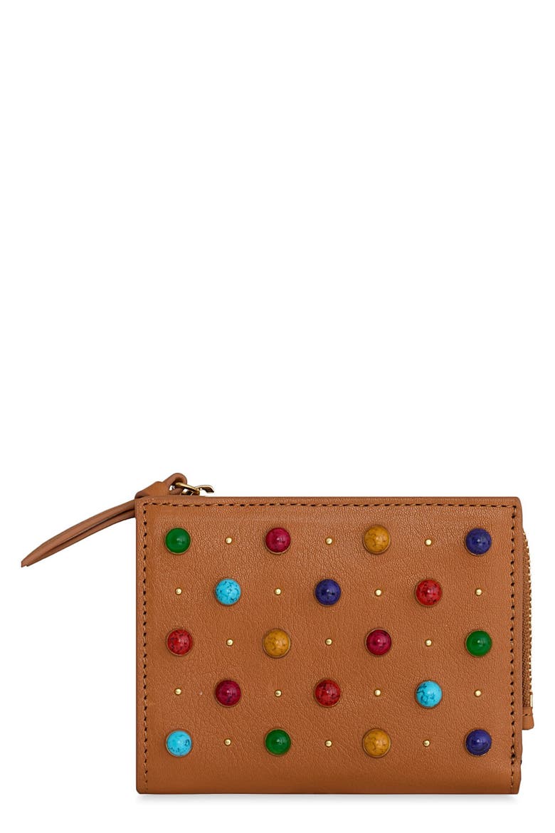 Slim Megan Leather Wallet, Main, color, CARAMELLO