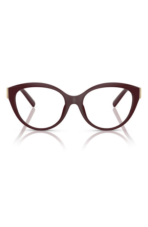 Tiffany & Co . 52mm Cat Eye Optical Glasses In Burgundy