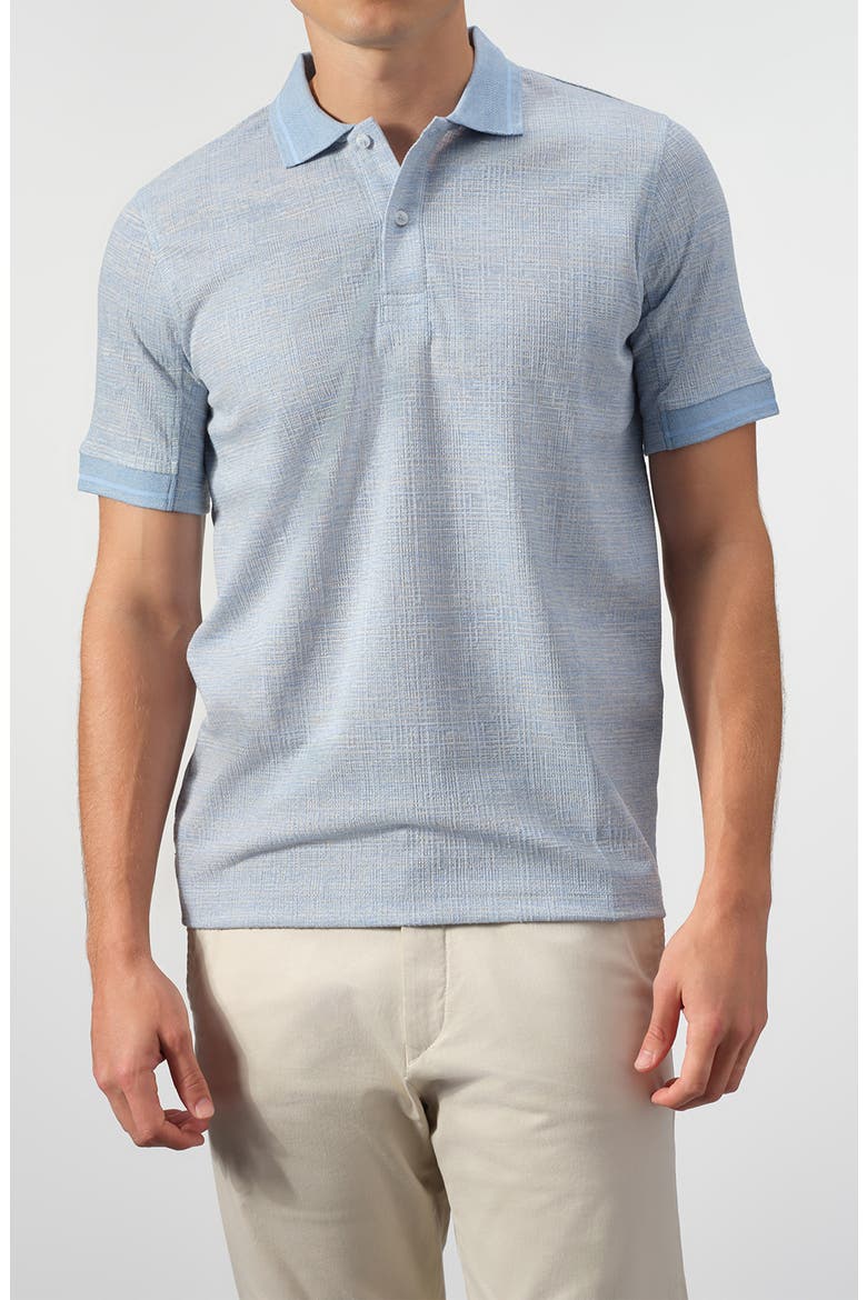 Cotton Blend Knit Polo, Main, color, LAKE