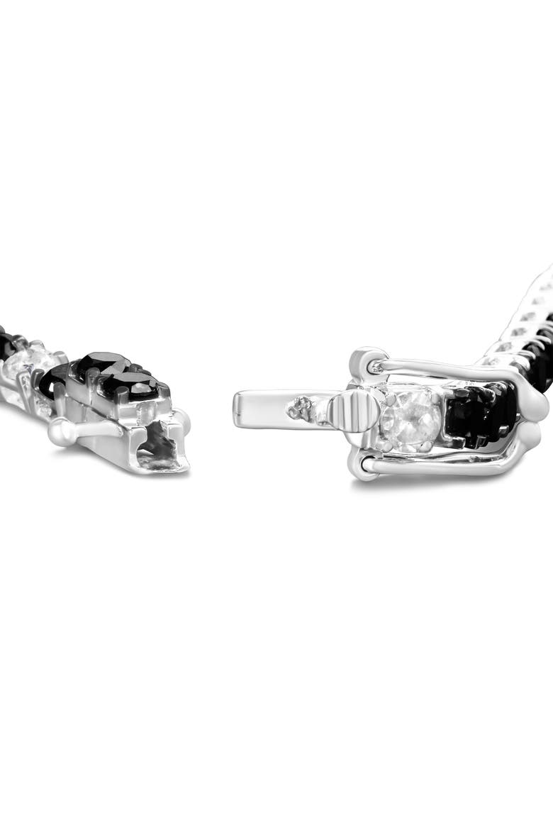 Silver 10.0Cttw Black and White Diamond Tennis Bracelet, Alternate, color, White