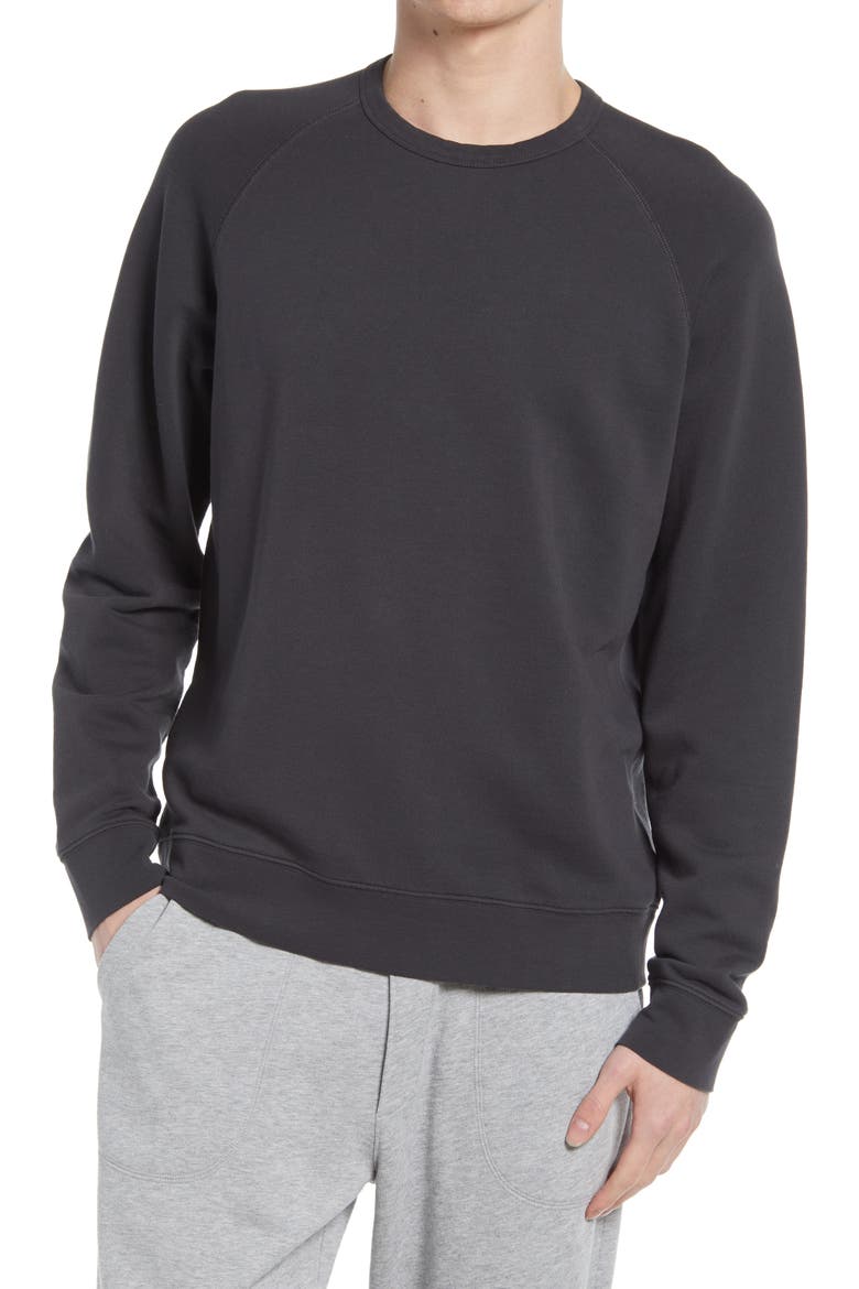 Regular Fit Crew Sweatshirt, Main, color, WASHED BLACK