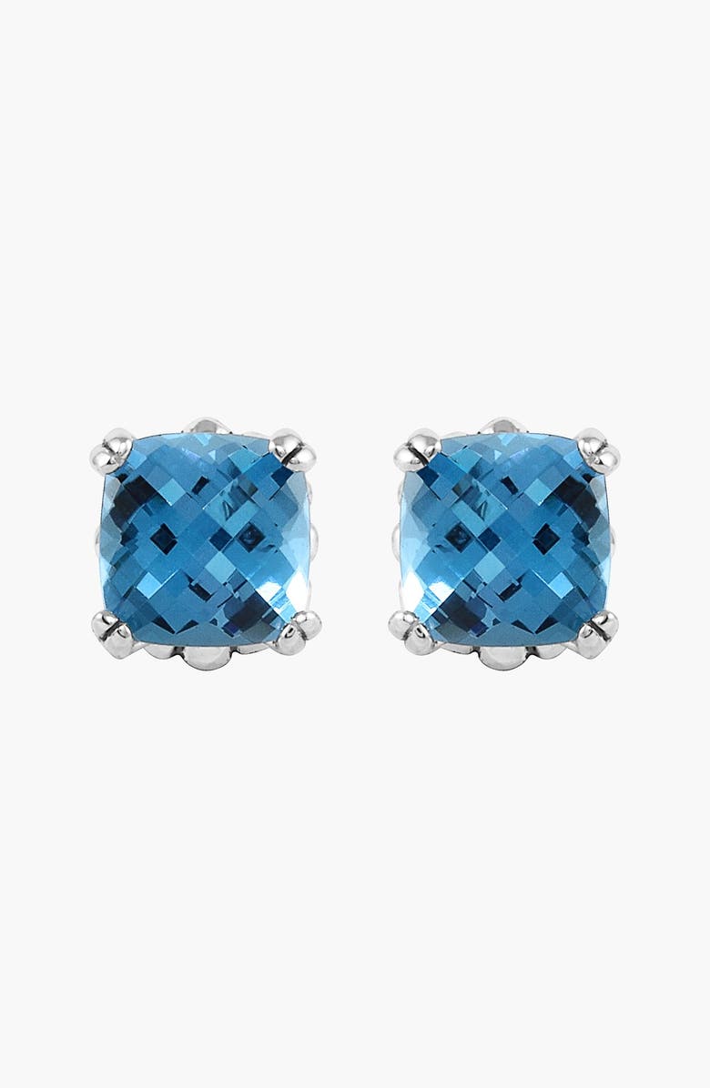 LAGOS Rittenhouse Stud Earrings, Alternate, color, Silver/ Blue Topaz