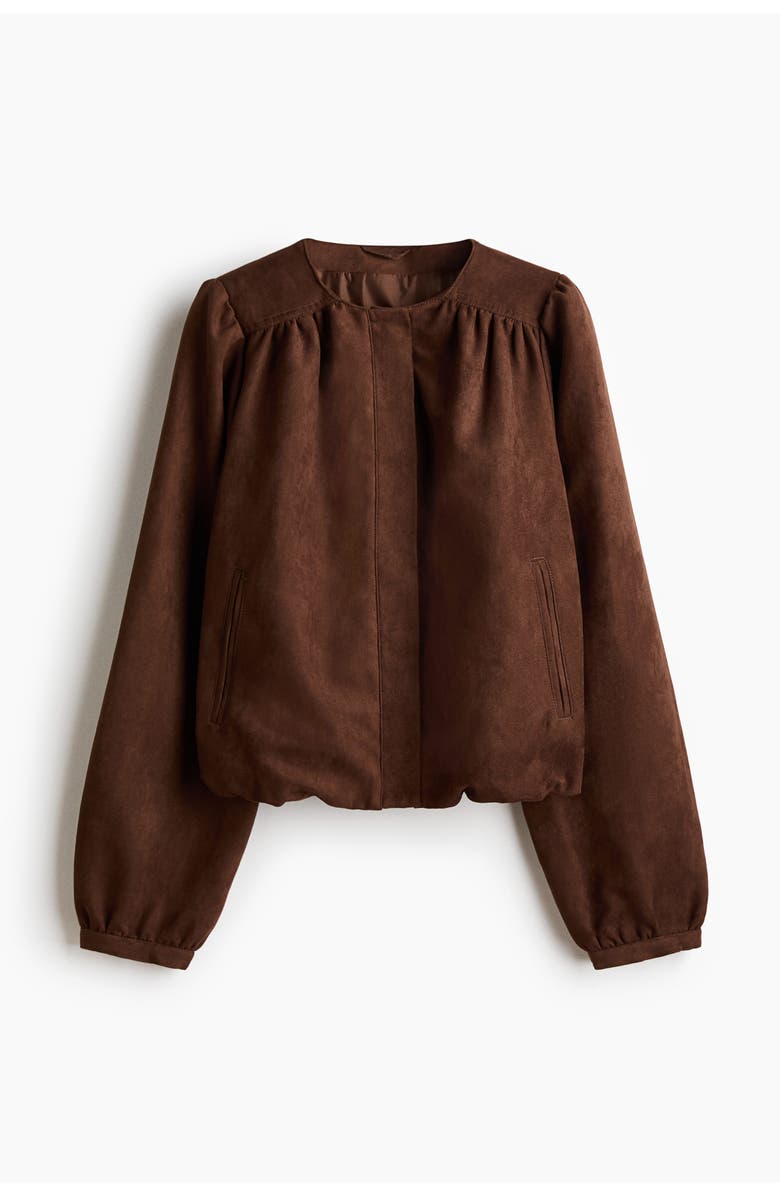 H&M Oversized twill jacket, Alternate, color, Brown