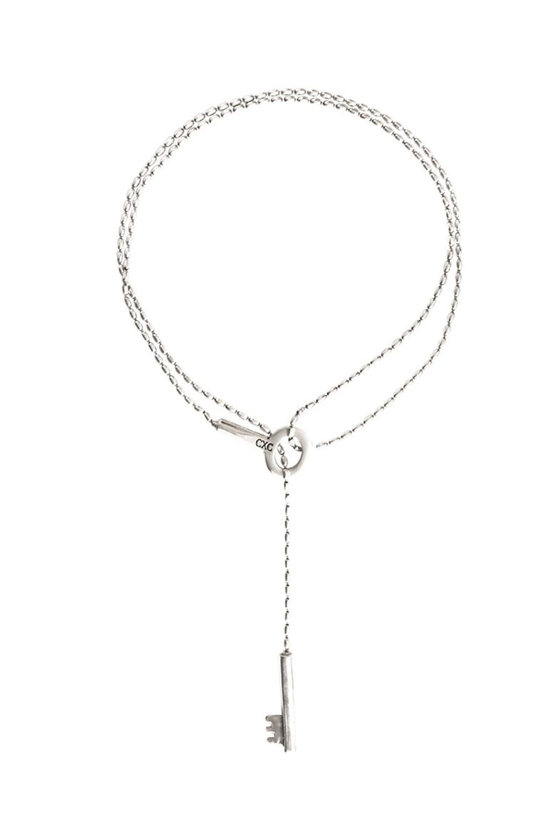 Key Sliding Necklace, Main, color, Silver