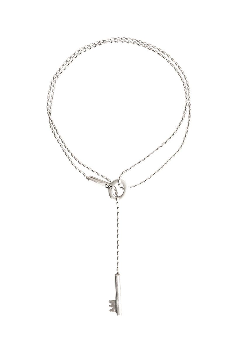 CXC Key Sliding Necklace, Main, color, Silver