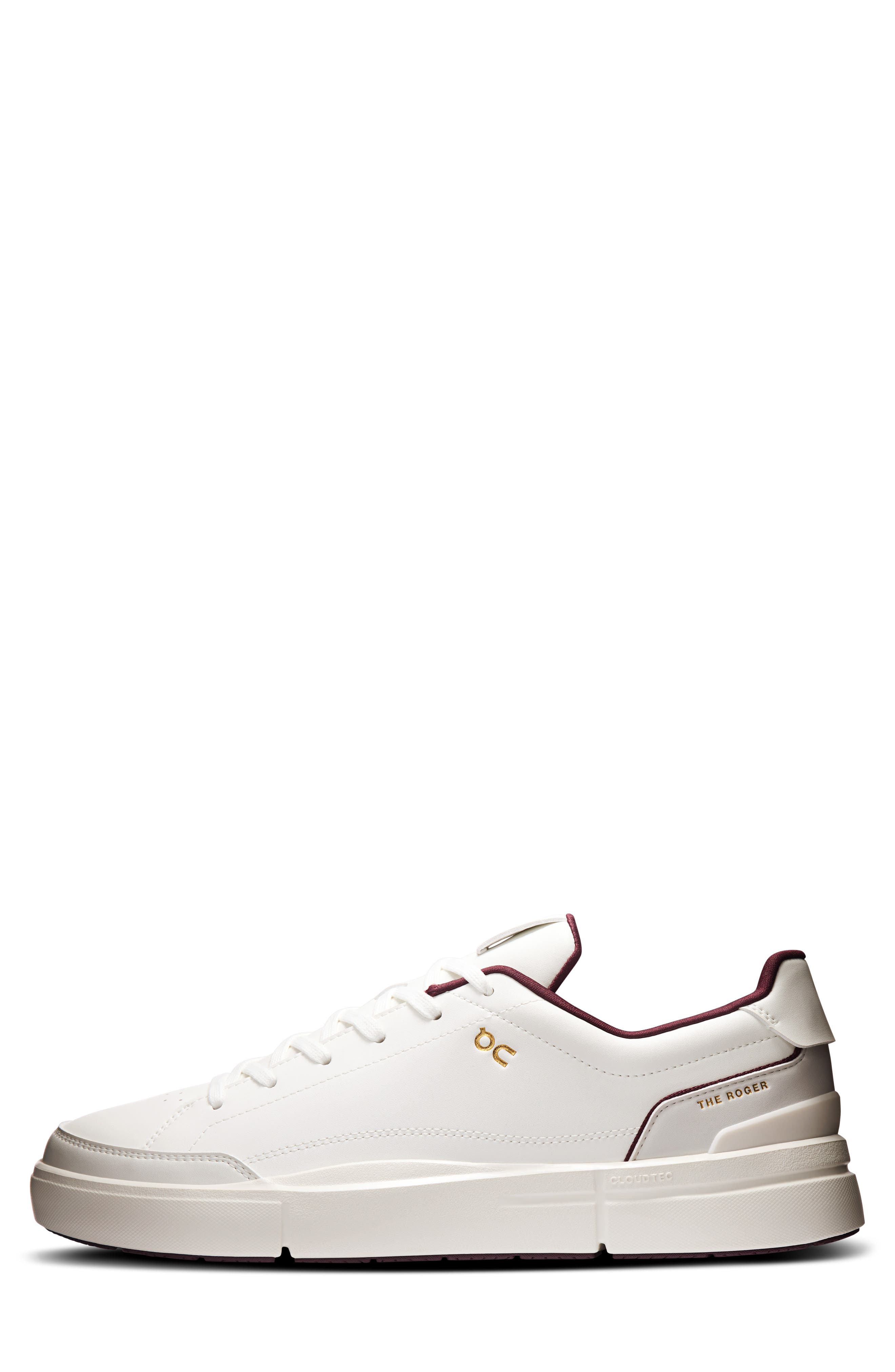 On THE ROGER Centre Court Tennis Sneaker, Alternate, color, Ivory/ Maroon