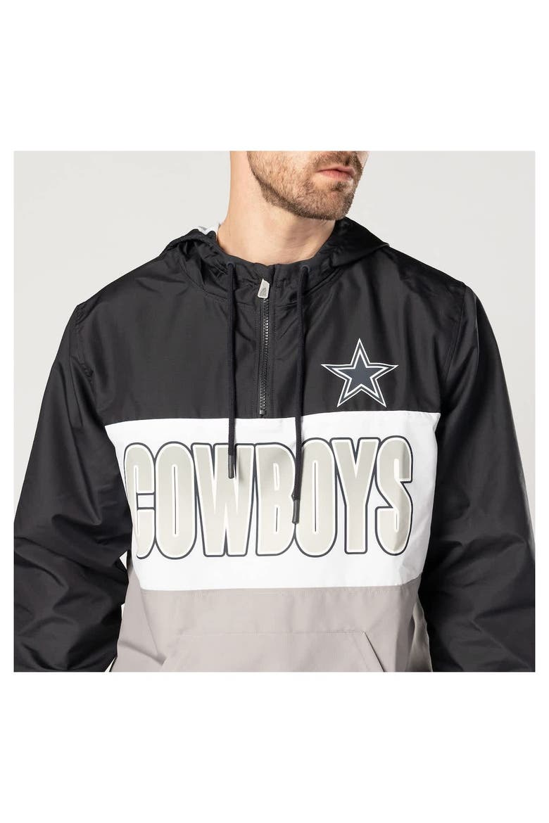 Men's New Era Navy Dallas Cowboys Ripstop Quarter-Zip Hooded Windbreaker, Alternate, color, Navy