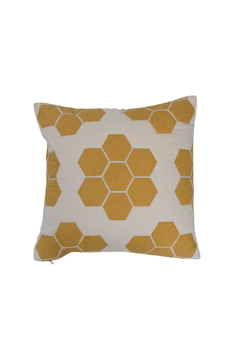 Storied Home Quilted Cotton Pillow, Main, color, Yellow