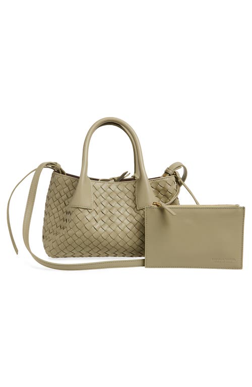 Bottega Veneta Andiamo Parachute Small Intrecciato Leather Shoulder Bag In 3055 Travertine/fond- M B