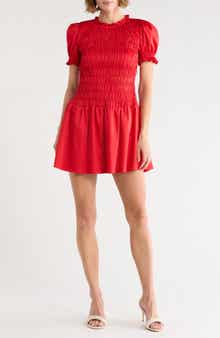 Puff Sleeve Drop Waist Dress