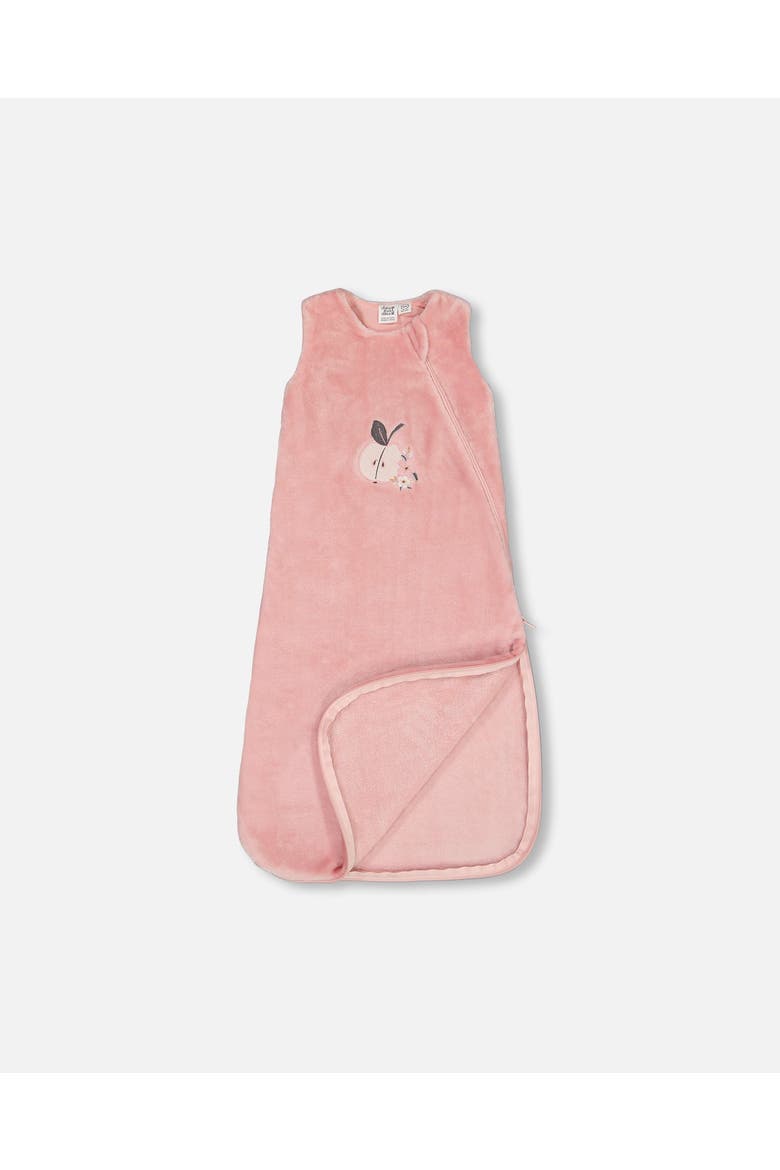 Baby Girl's Plush Sleep Sack With Embroidery Light Pink, Alternate, color, Silver Pink
