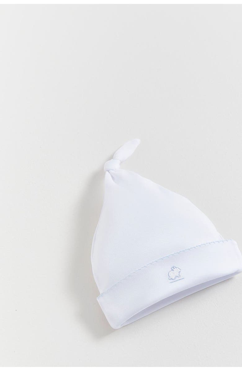 Babycottons Premium Peruvian Pima Cotton Logo Knot Beanie for Infant, Alternate, color, Blue