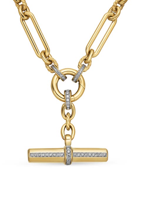 Lexington Chain Necklace in 18K Yellow Gold with Diamonds