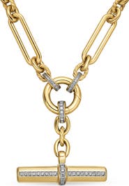 David Yurman Lexington Chain Necklace in 18K Yellow Gold with Diamonds