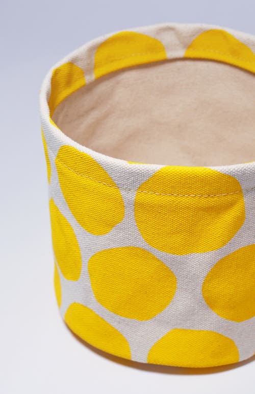 Dance Happy Large Circles Round Bin/canvas Planter In Sunshine Yellow