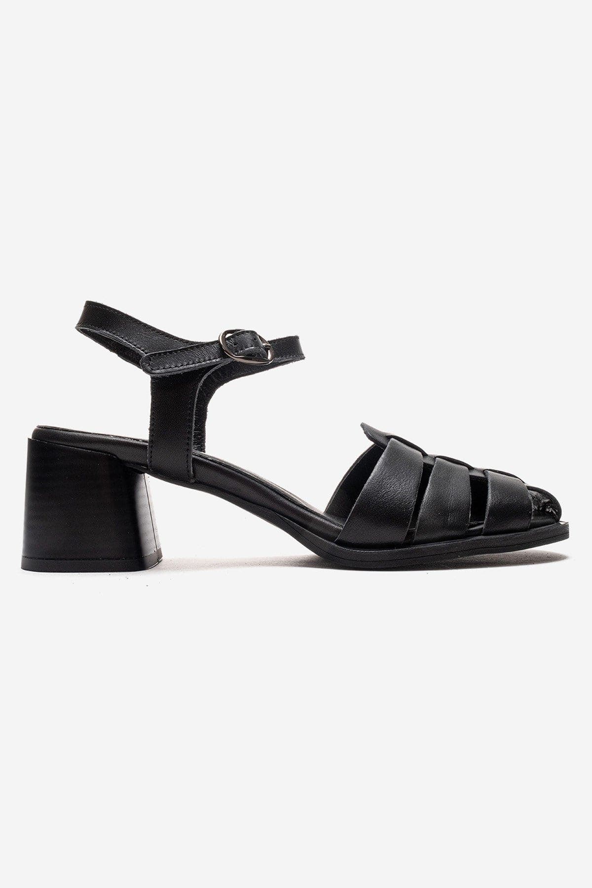 Forever & Always Shoes Devora Leather Block Heel Sandal, Alternate, color, Black