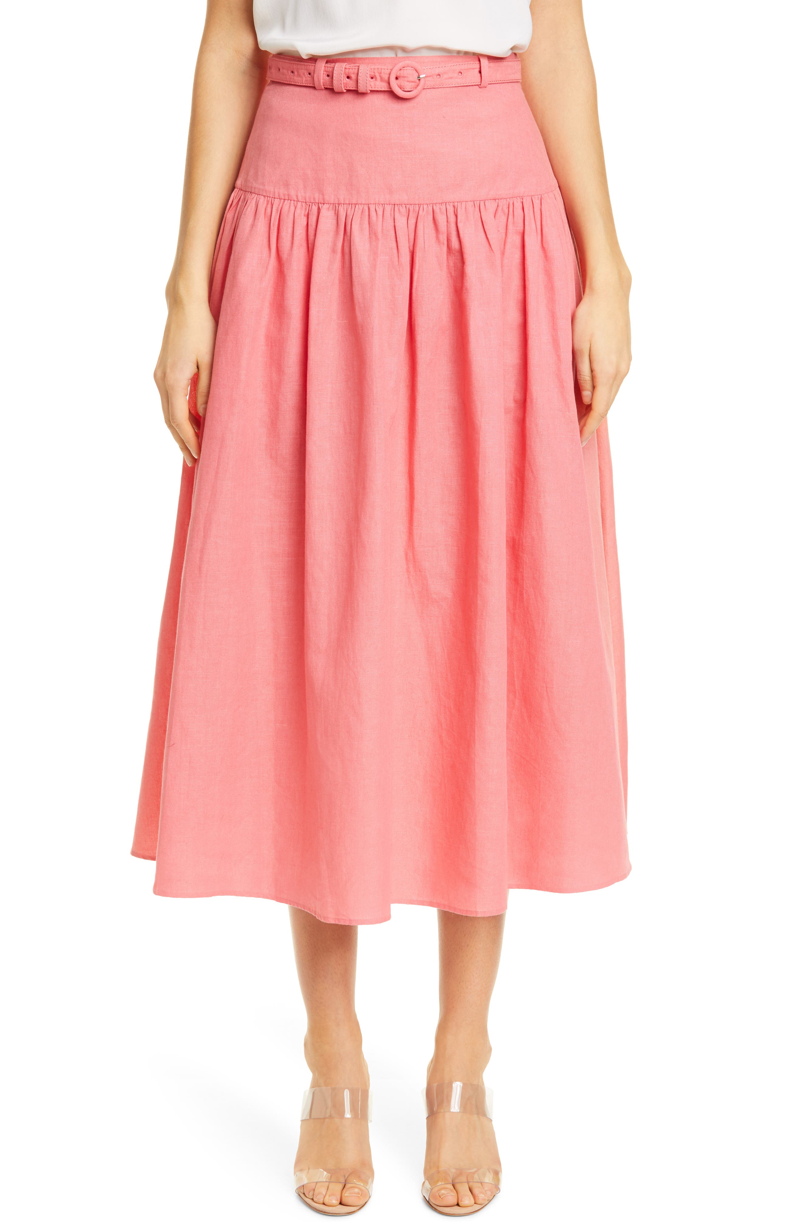 SALONI Zawe Linen Blend Skirt (Women) | Nordstromrack